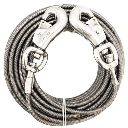 Boss Pet Silver Twin-Swivel Vinyl Coated Cable Dog Tie Out Q571500099